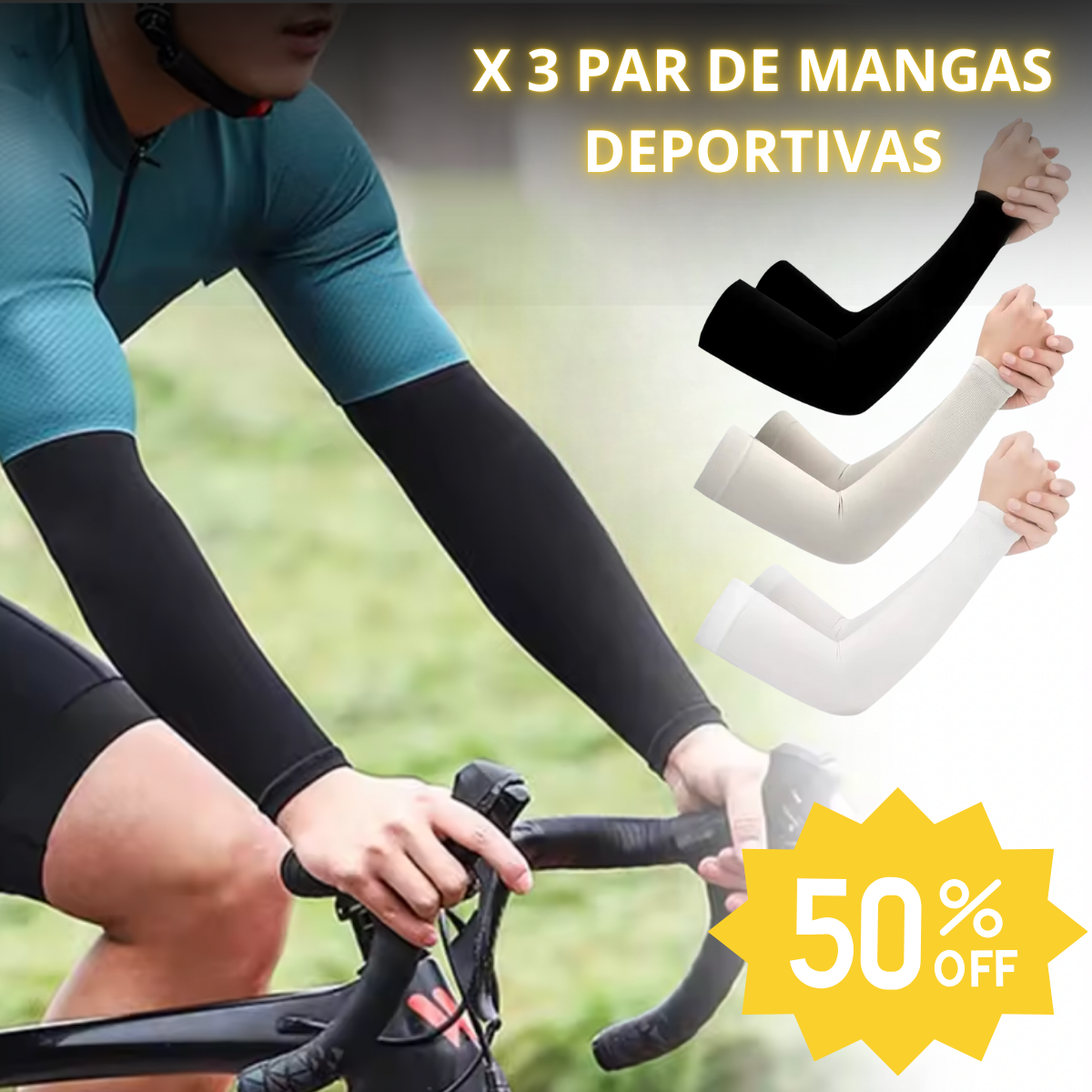 3 X Par De Mangas Deportivas Premium Para Brazos, Filtro Uv