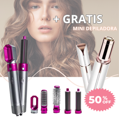 AuroraHair™ - Cepillo secador 5 en 1 + Mini depiladora gratis