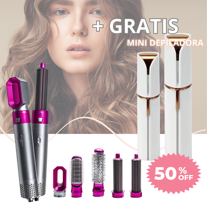 AuroraHair™ - Cepillo secador 5 en 1 + Mini depiladora gratis